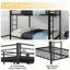 Lit superposé en fer carré multi-fonctionnel, lit inférieur, cadre en métal robuste résistant à l'usure, idéal pour optimiser l'espace vertical dans n'importe quelle pièce - 137 cm x 190 cm-823974930-823974931
