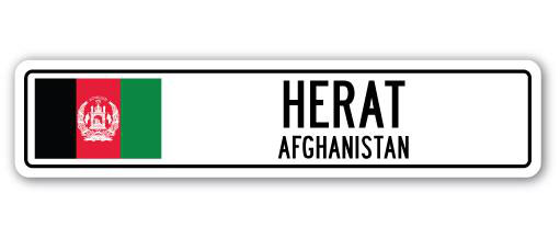 Panneau de signalisation en aluminium Herat, drapeau de l'Afghanistan, H 8 po x l 36 po x P 1 po