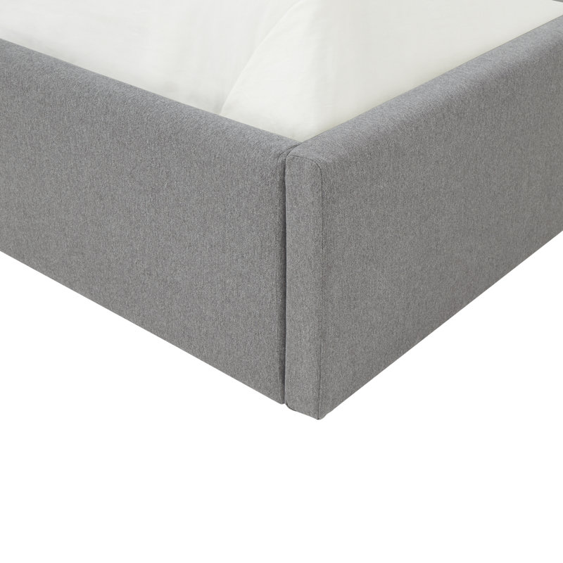 Avri Upholstered Platform Bed, King, Light Gray