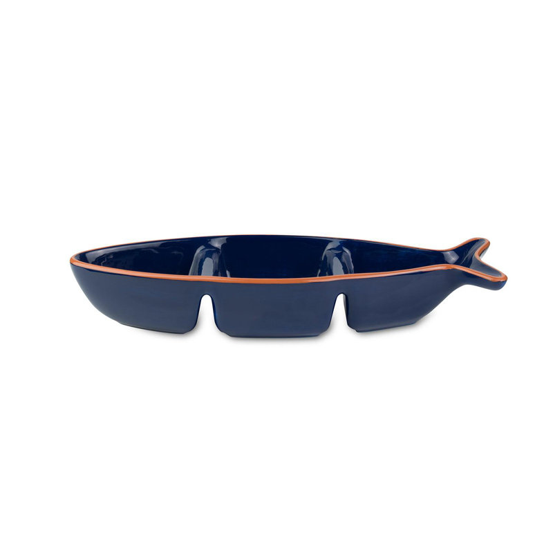 Bol divisé en forme de poisson Euro Ceramica, 16"