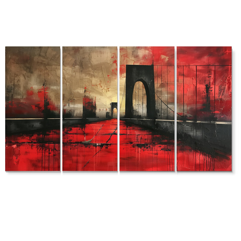 «Black Bridge», art mural noir, H 32 po x l 64 po