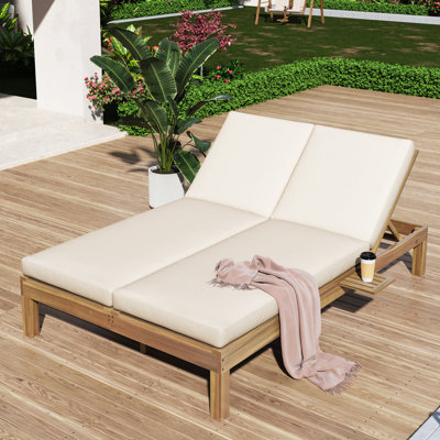 66.62" Wide Solid Wood Outdoor Patio Daybed
