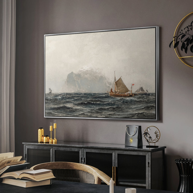 Impression nautique rétro - CCXVI - reproduction sur toile flottante, Argent, H 27 po x l 41 po