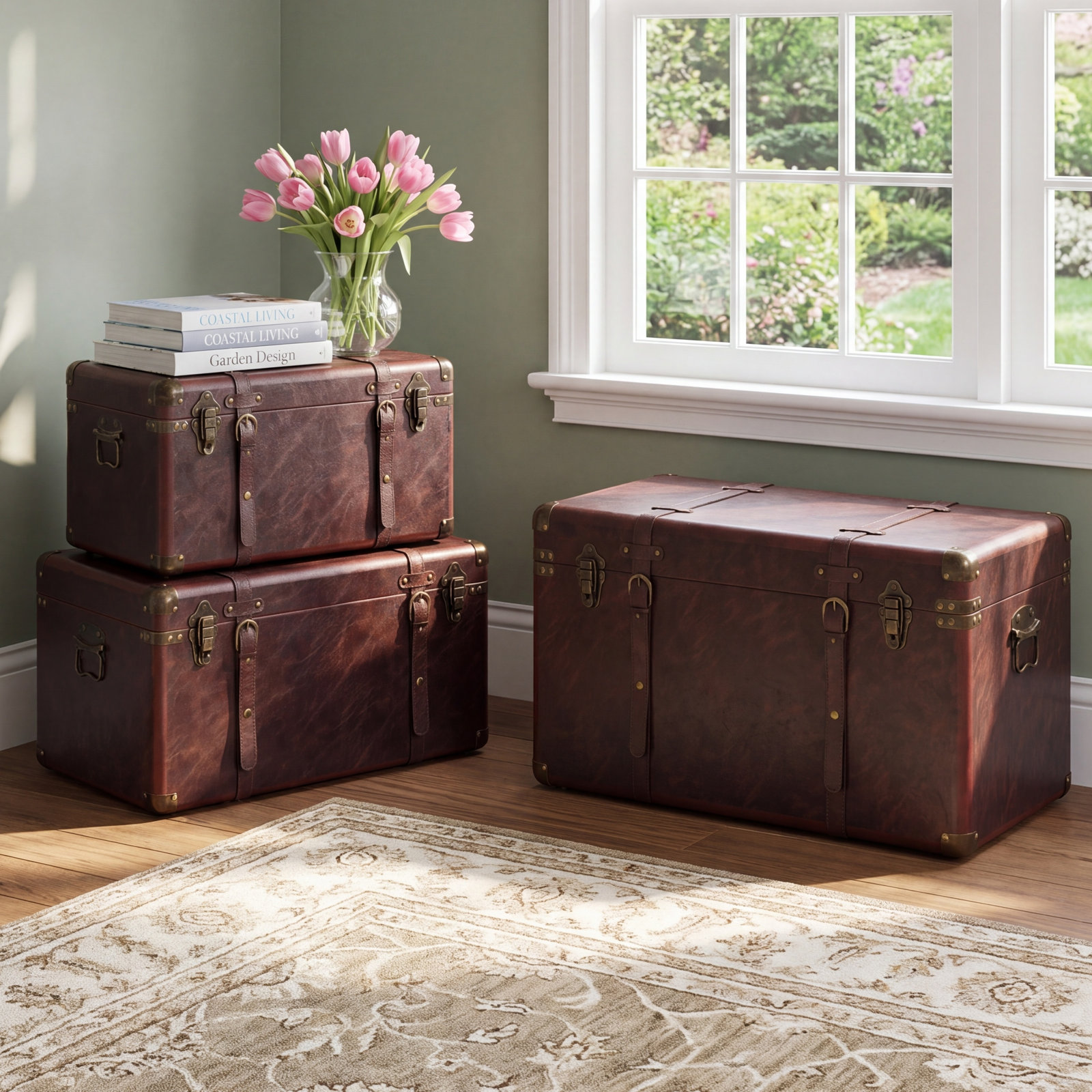 Bittinger 3-Piece Leather Trunk Set