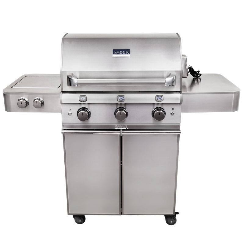 Saber 3-Burner Propane Gas Grill with Cabinet