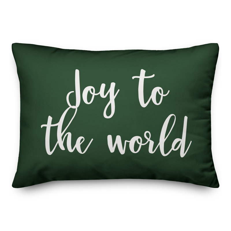 Coussin Joy to the World, Vert foncé