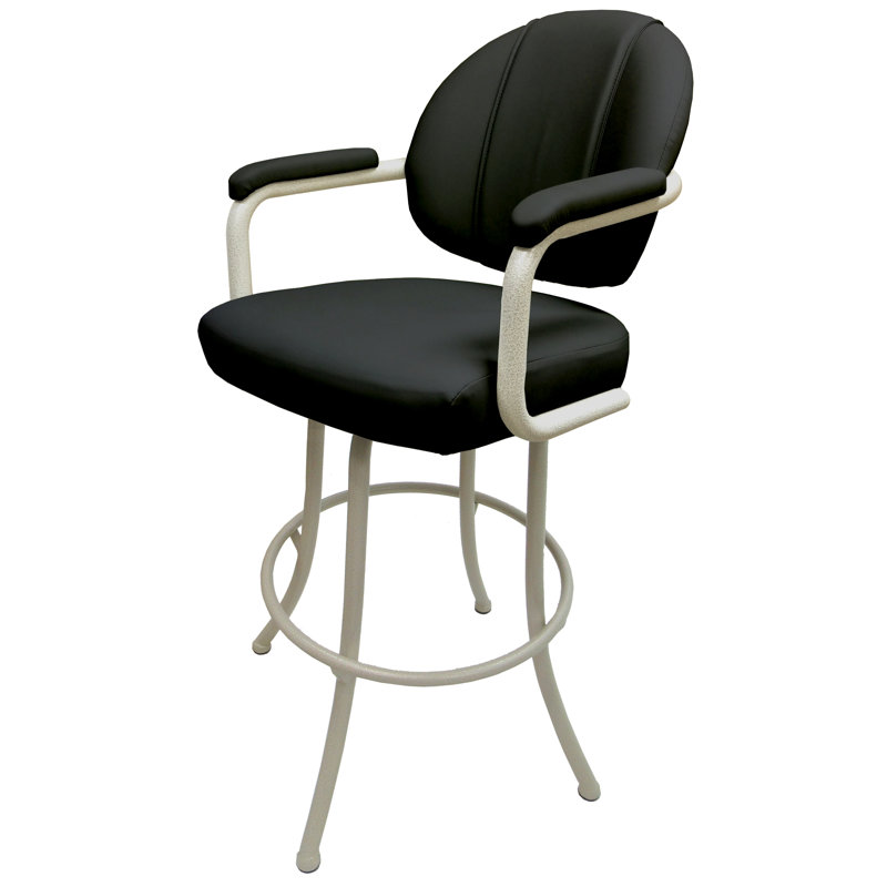 Comptoir pivotant, bar et très grand tabouret Ansara, Beige, Noir, Tabouret de comptoir (siège d'une hauteur de 26 p