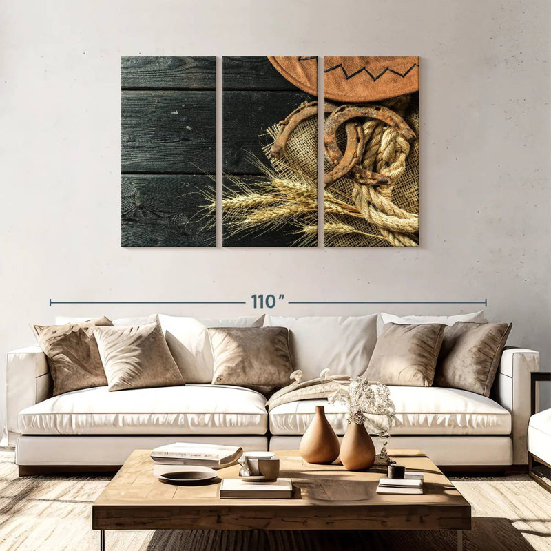 Lelar Cowboy Hat And Horseshoe, 48" H x 74" W