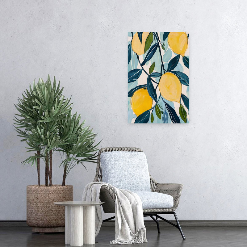 Vibrant Lemons Branch by Andreas Magnusson - Wrapped Canvas Print, 60.96 cm H x 40.64 cm W