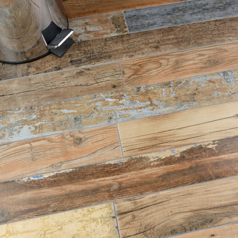 Melvin Color 2-7/8" x 26-1/2" Porcelain Wood Look Subway Wall & Floor Tile