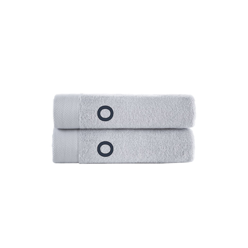 2 serviettes de bain Dierks, O, Argent argent, Serviettes de bain ‑ emballage de deux