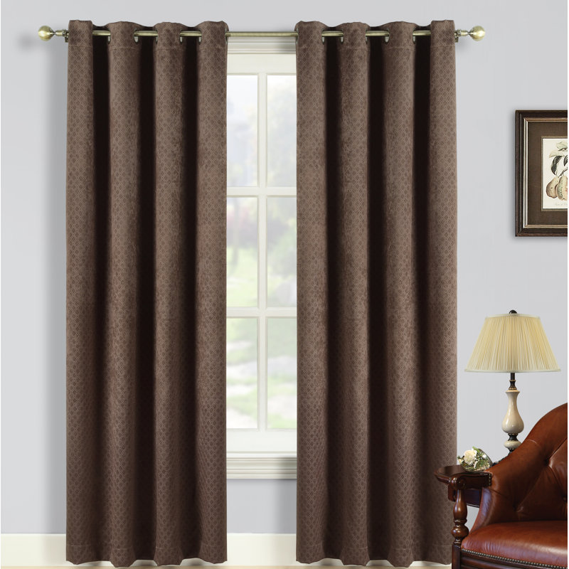 Blackout Single Curtain Panel, Brown