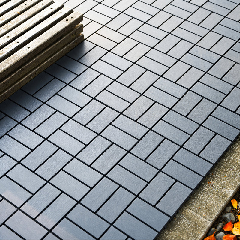 Carreaux de terrasse en plastique emboîtables, Gris