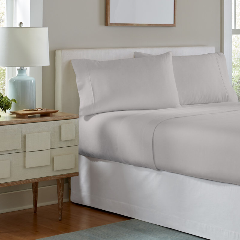Flannel Sheet Set, Heather Gray, King Sheet Set + Fitted Sheet + 2 Pillowcases