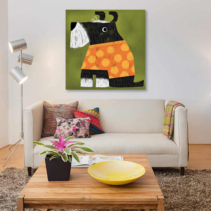 «Terry Schnauzer» par Terry Runyan, reproduction sur toile tendue, H 12 po x l 12 po x P 0,75 po, Toile tendue, Pas de tapis