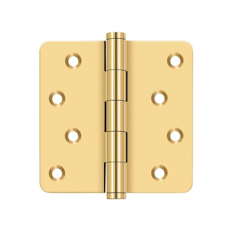 Deltana CSB44R4-RZ 4 po x 4 po x 1/4 po charnières à rayon / Zig-Zag en laiton poli par paire