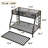 Metal Bunk Bed with Twin Trundle, Sturdy Frame with Guardrails and Ladder, Space-Saving Design, Black-1486825081