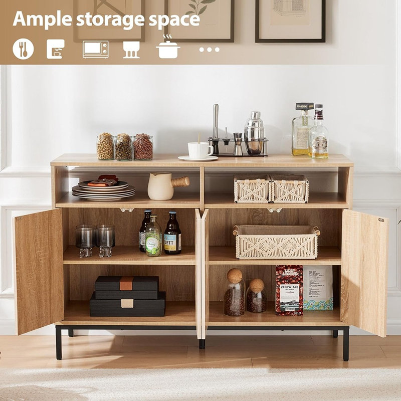Buffet buffet 46,4 "avec 4 portes et tablettes réglables