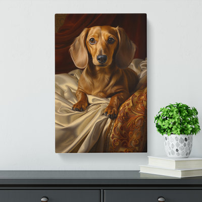 Dachshund Classicism - Wrapped Canvas