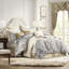Édredon - bleu et gris, intérieur en microfibre, suite confortable 4 pièces bleu / gris, chenille, élégant