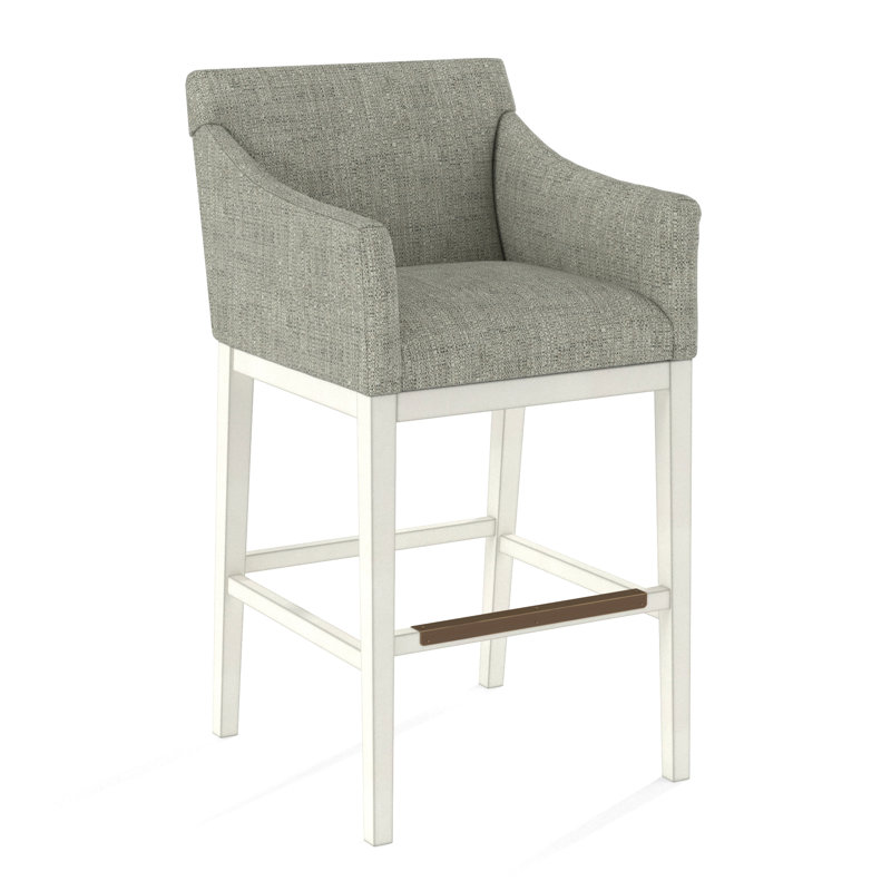 Upholstered Stool, Applause Porpoise, White
