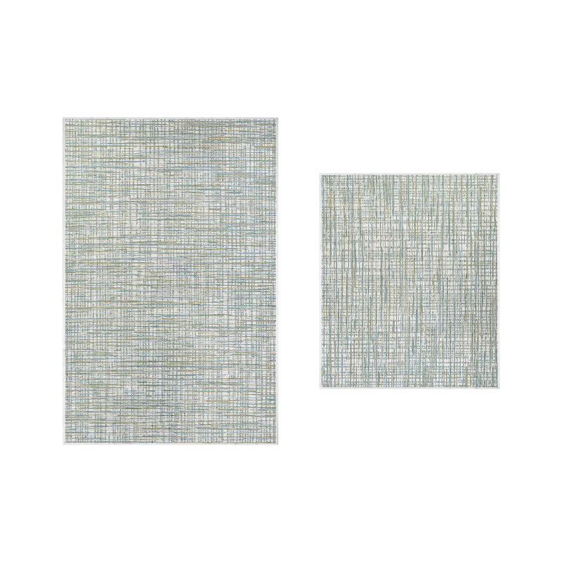 Ensemble de tapis de bain 2 pièces McKinleyville, Vert / gris