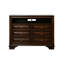 Commode média 6 tiroirs avec espace de rangement ouvert, cerisier brun