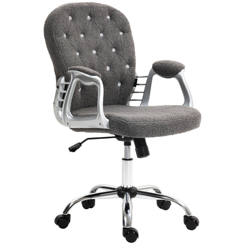 Chaise de bureau en molleton gris foncé, bouton à hauteur réglable ergonomique et mouvement pivotant pour une meilleure performance de travail Siège de bureau rembourré 360 A Productive Day