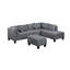 104.5" Upholstered Sofa,Chaise & Ottoman
