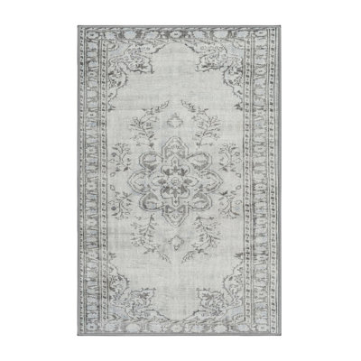 Tapis oriental en laine noir / gris