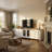 90.6" Modern Farmhouse TV Stand With Glass Doors, Drawers & Adjustable Shelves