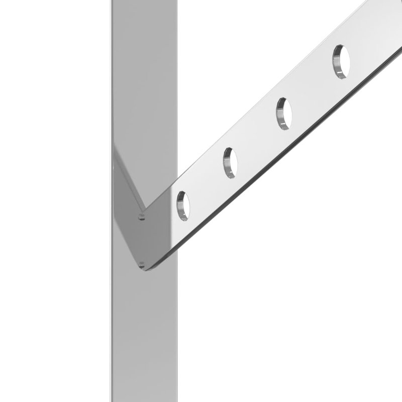 Borough Wharf Shelf Brackets 4 Pcs 15X2.5X11.5 Cm Silver Stainless Steel, Silver, 25cm H x 40cm W x 2.5cm D