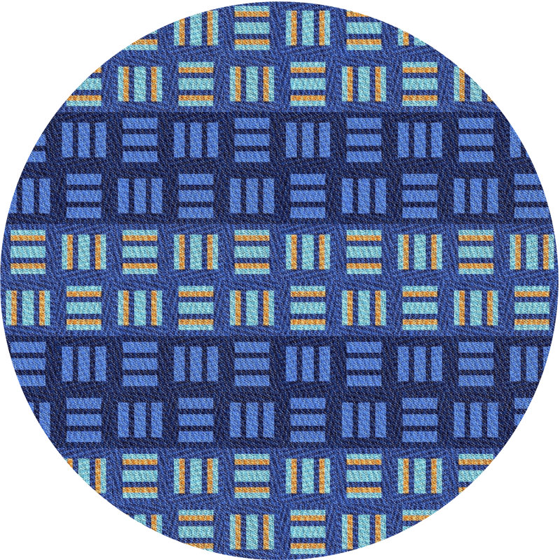 Geometric Indoor Rug, Round 3'