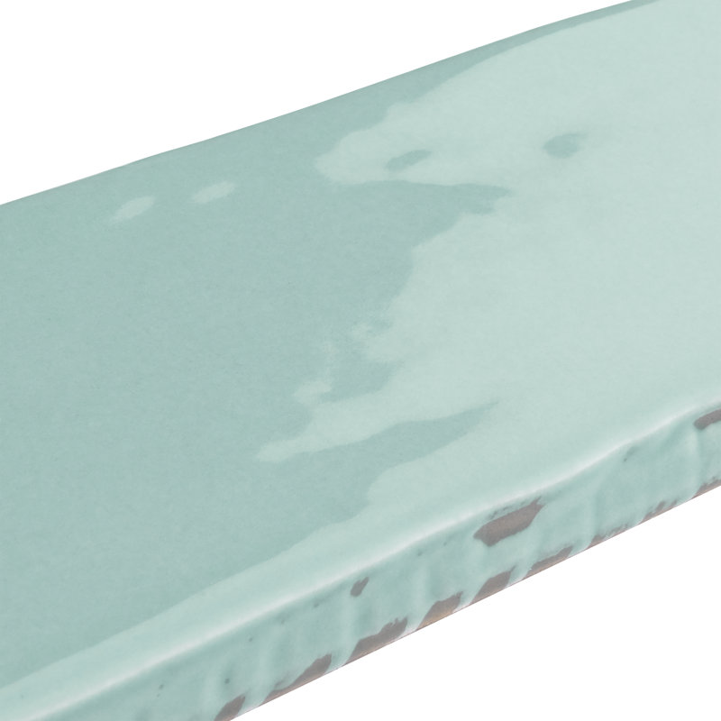 Chester 2" x 10" Ceramic Brick Look Subway Tile, Aqua