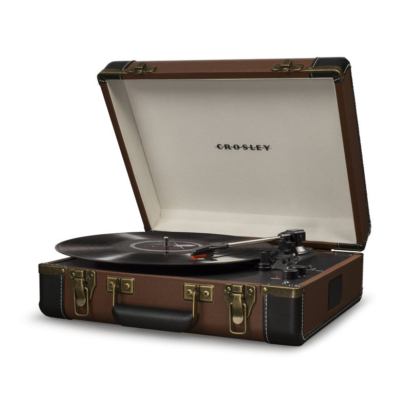 Executive Deluxe Portable Decorative Record Player, Brown