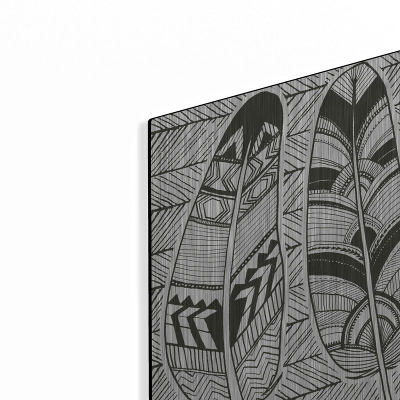 Luxe luxueux «Geo Feathers II Zentangle» par Sara «Geo Feathers II Zentangle» par Sara Zieve Miller, H 12 po x l 12 po