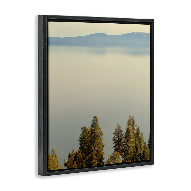 Cadre flottant Pure Bliss Lake View, design par Gemma Bardot, H 21 po x l 17 po, Cadre flottant noir de jais