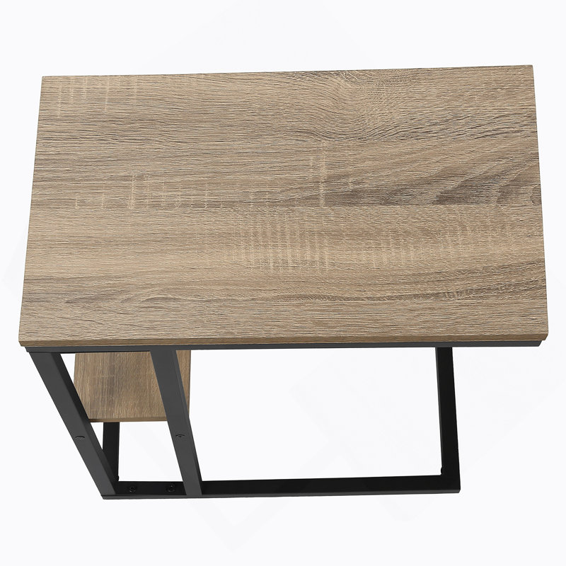 Shem End Table, Brown Top/Black Base, 25.25" H x 10.25" W x 18.25" D