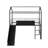 Metal House Bed With Slide, Twin Size Metal Loft Bed With Two-Sided Writable Wooden Board