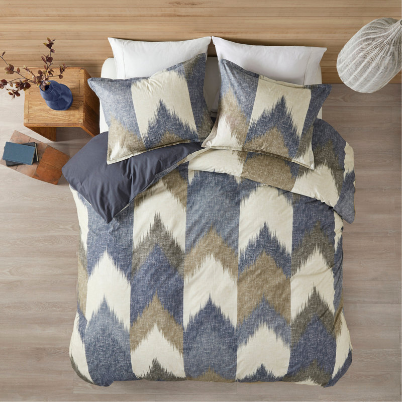 Mini ensemble de housse de couette 3 pièces, Bleu, Housse de couette double et 2 taies décoratives