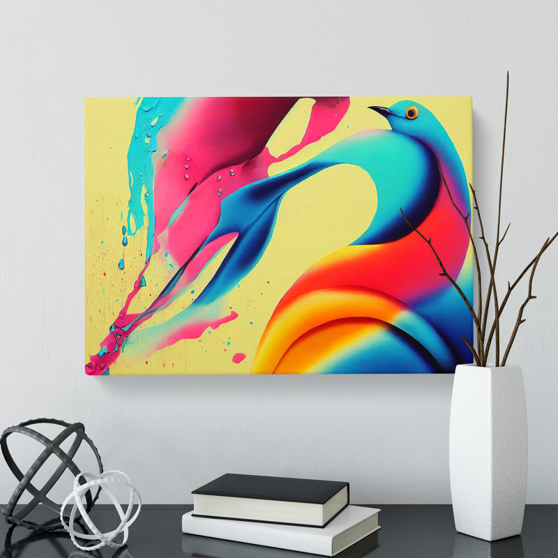 Brilliant Abstract Bird - Wrapped Canvas, 35cm H x 50cm W x 3cm D