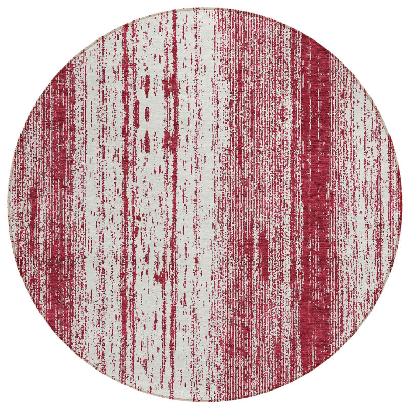 Tapis intérieur lavable rayé 8 pi Merlot And Ivory