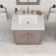 Kamila 30" Carrara White Marble Countertop Bath Vanity in Grey Oak with Mirror