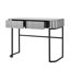 Table de maquillage à miroir de 39 po avec base en acier inoxydable. 2 tiroirs. Style moderne. Polyvalent pour la chambre à coucher et le bureau. Durable. Base de meuble-lavabo facile à installer, gris. Tiroirs de rangement. Élégant et élégant-428928489
