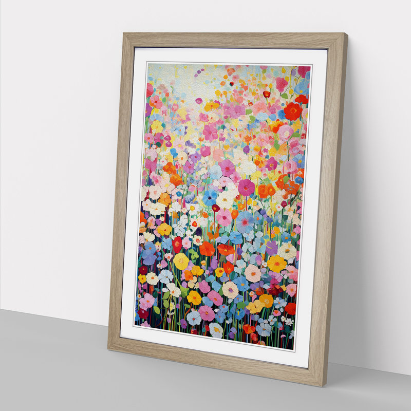 Floral Art Colour Field Art - Framed Print, Oak Framed, 46cm H x 34cm W