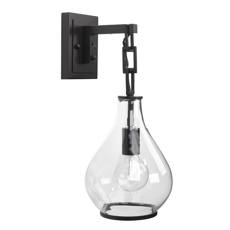 Antique Teardrop Glass & Oil-Rubbed Bronze Wall Sconce