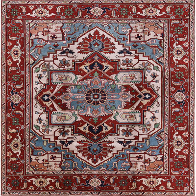 Tapis oriental rouge et bleu