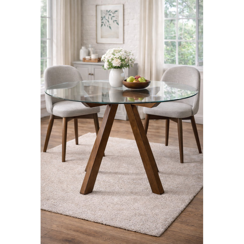 Gislaine Clear 48" Round Dining Table