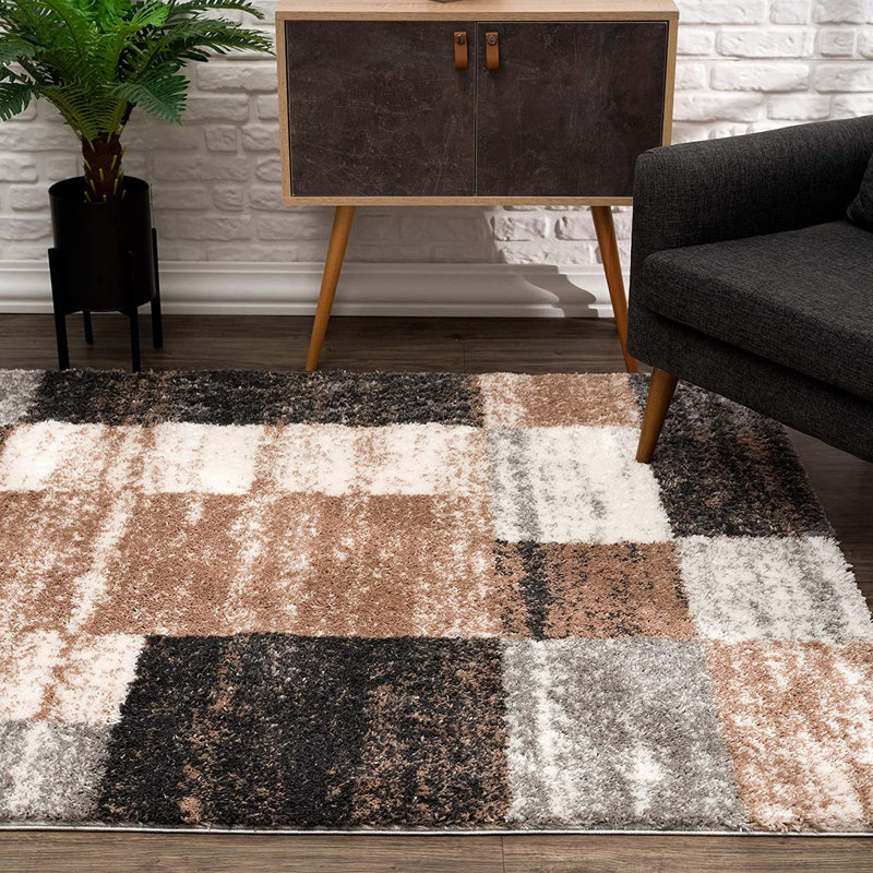 Tapis beige Patchwork, Rectangle 7 pi x 9 pi