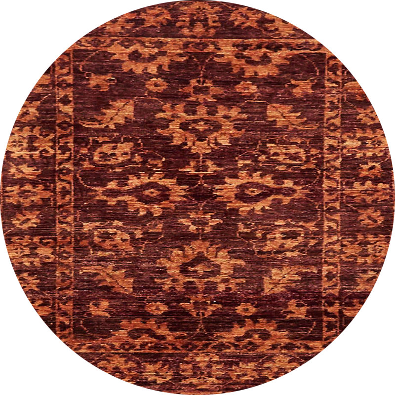 Tapis décoratif multicolore à motif abstrait, Rond 8 pi